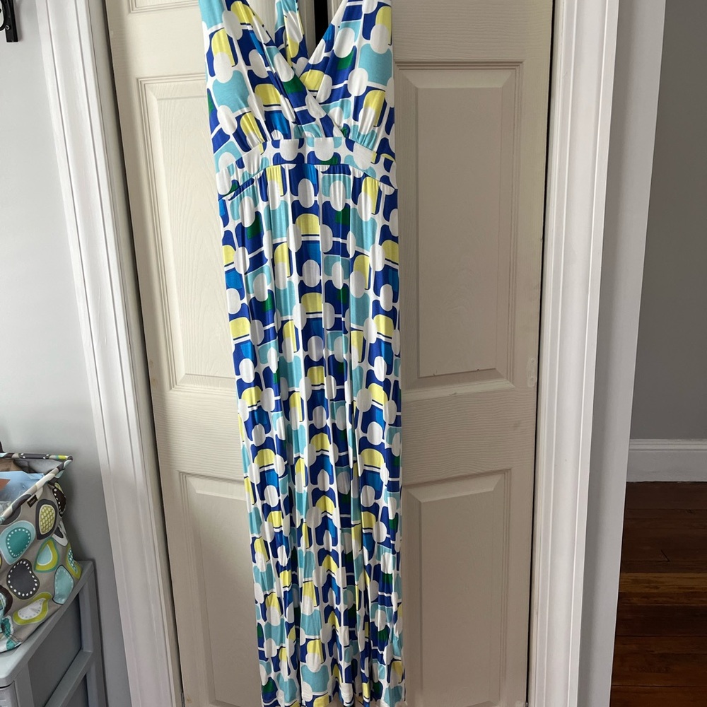 Soma Blue and Yellow Patterned Maxi Dress